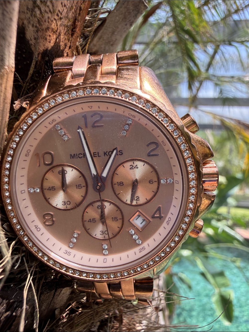 Michael Kors Unisex Watch MK5425 Chronograph Rose Gold Tone Extra Links Worki